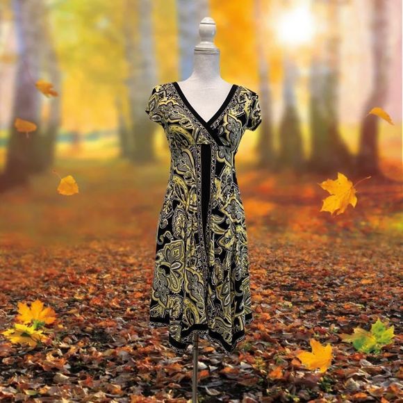 Inc International Concept Black Yellow XS Dress - Picture 6 of 6